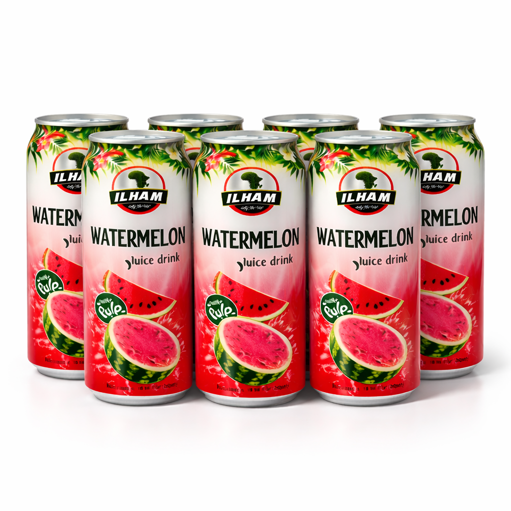 Watermelon Juice Drink – 7 Pack Refreshing Tropical Beverage Cans
