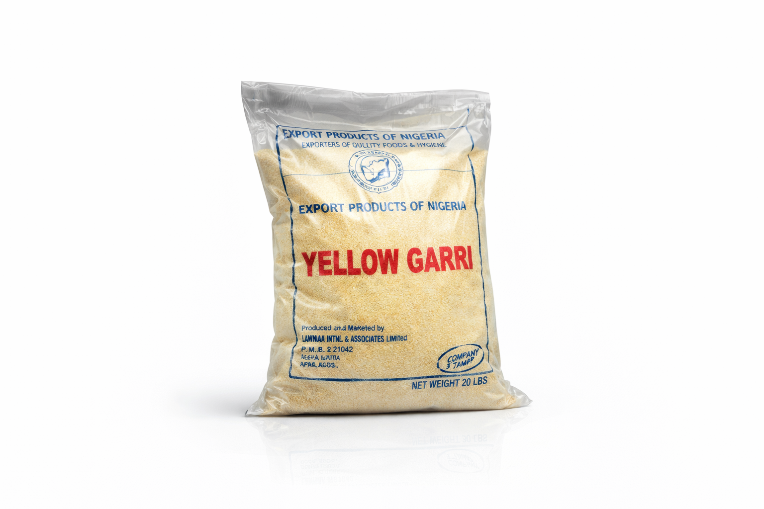 Yellow Garri (Fermented Cassava Granules) – 10 lbs Pack